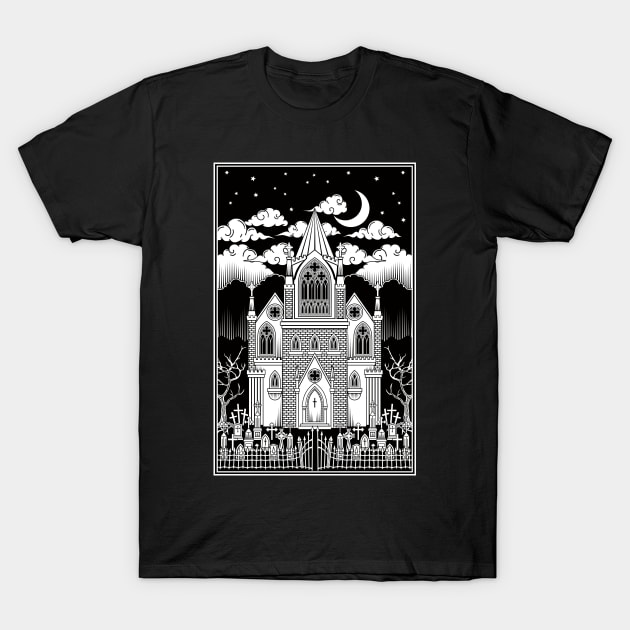 Gothic Cathedral T-Shirt by RavenWake